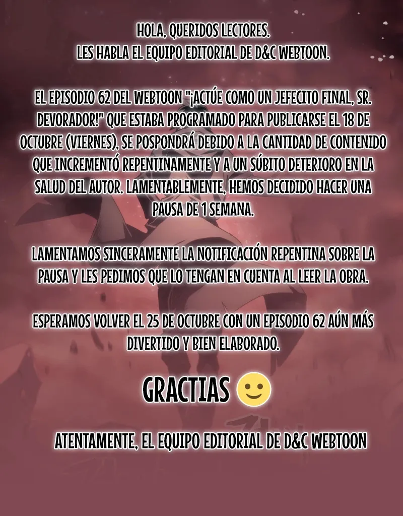 Actúe como un jefecito final, Sr. devorador Capítulo 61.5 en Línea - página 1