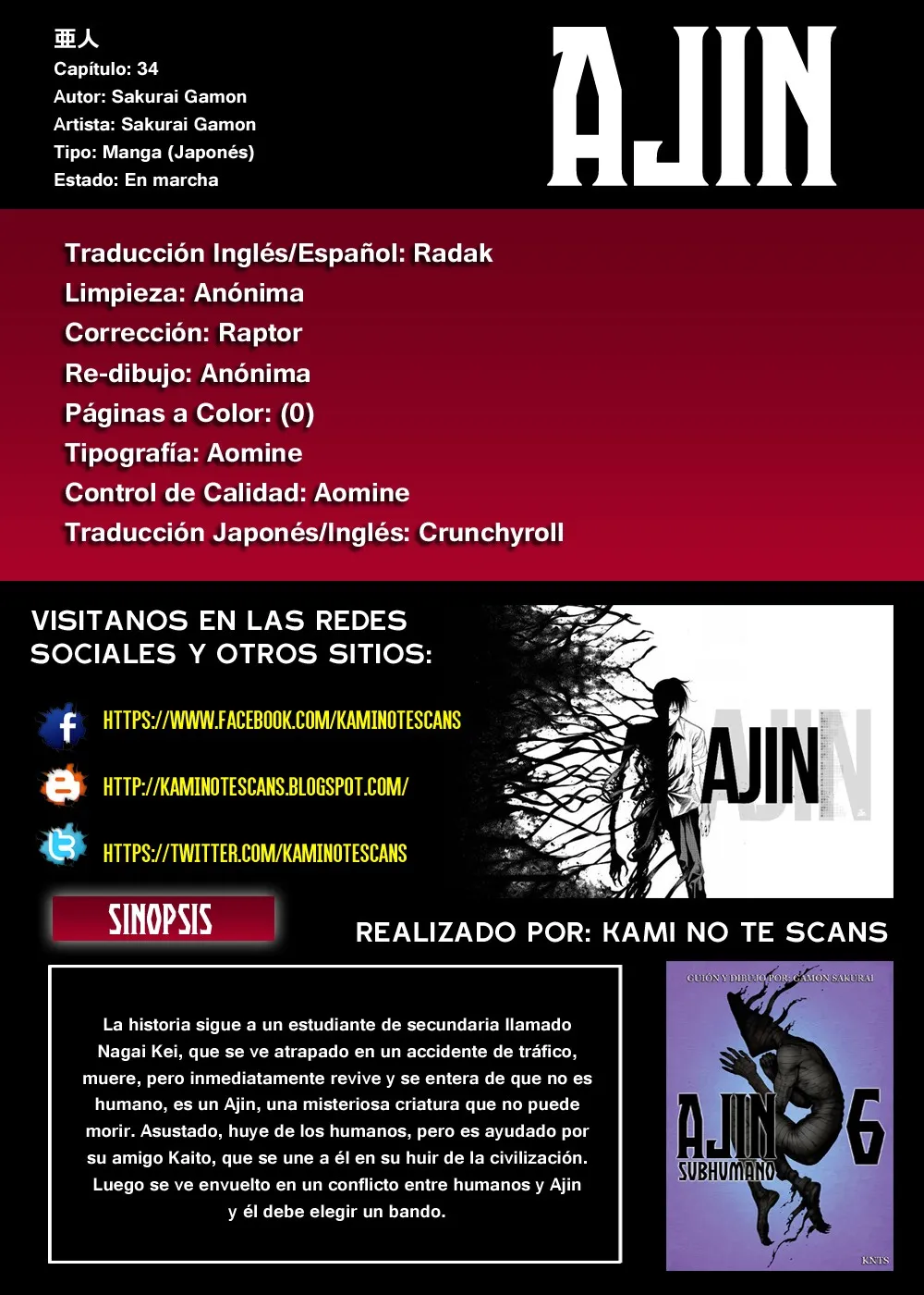 Ajin Capítulo 34 en Línea - página 1