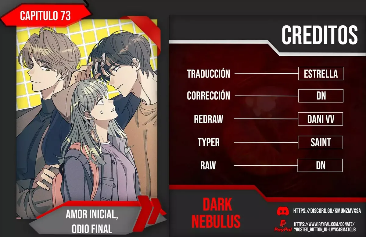 Amor inicial, Odio final Capítulo 73 en Línea - página 1