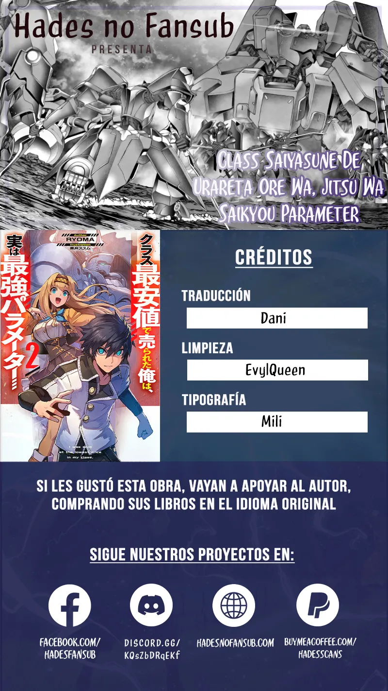 CLASS SAIYASUNE DE URARETA ORE WA, JITSU WA SAIKYOU PARAMETER Capítulo 28.2 en Línea - página 1