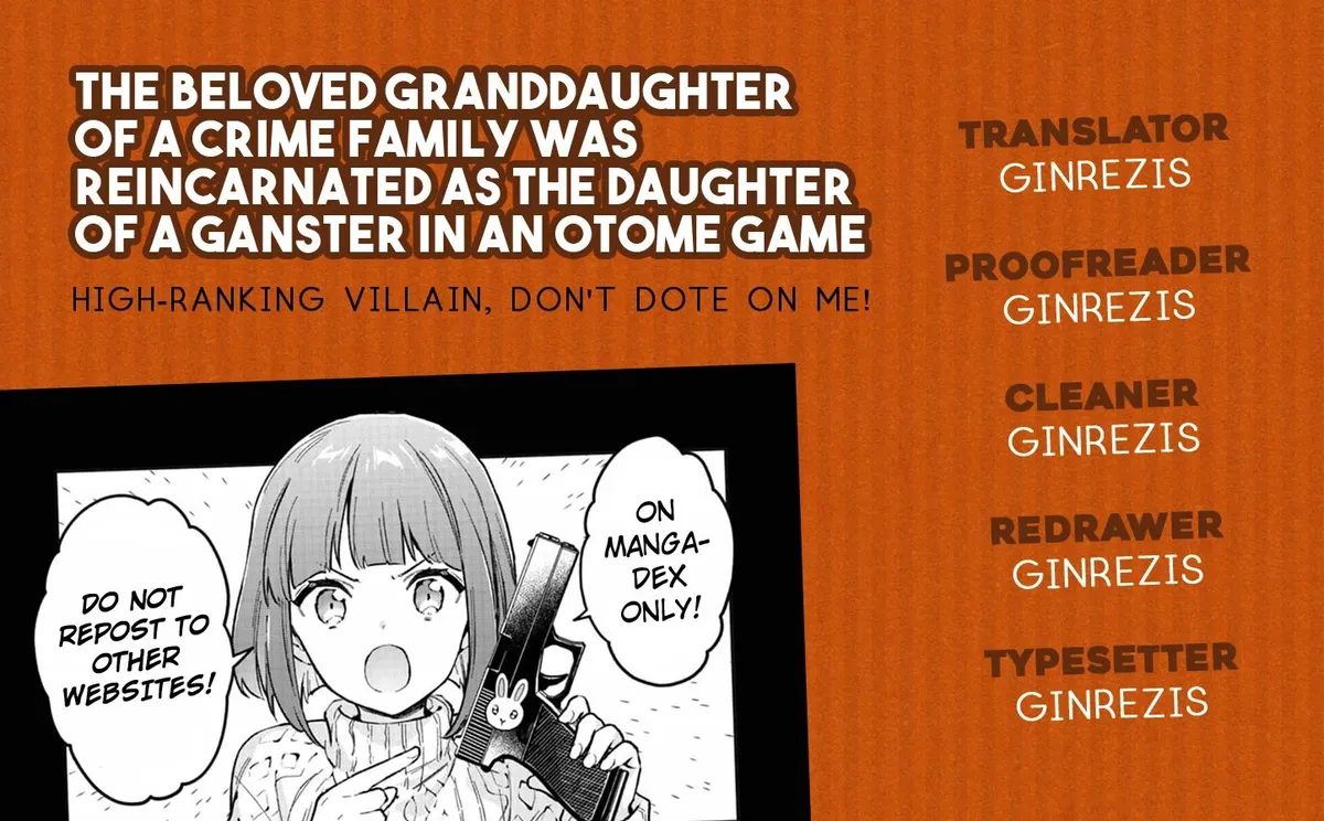 Akutou Ikka no Mana Musume, Tensei Saki mo Otome Game no Gokudou Reijou deshita: Saijoukyuu Rank no Akuyaku-sama, Sono Dekiai wa Fuyou desu! Chapter 3 Online - página 38