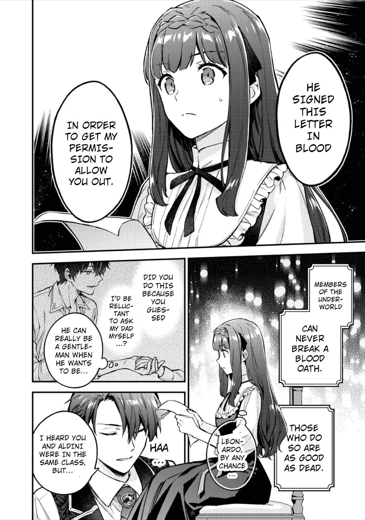 Akutou Ikka no Mana Musume, Tensei Saki mo Otome Game no Gokudou Reijou deshita: Saijoukyuu Rank no Akuyaku-sama, Sono Dekiai wa Fuyou desu! Chapter 7 Online - página 27