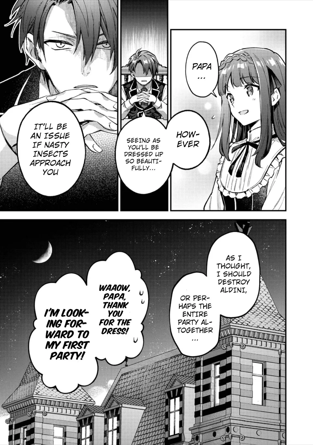 Akutou Ikka no Mana Musume, Tensei Saki mo Otome Game no Gokudou Reijou deshita: Saijoukyuu Rank no Akuyaku-sama, Sono Dekiai wa Fuyou desu! Chapter 7 Online - página 32