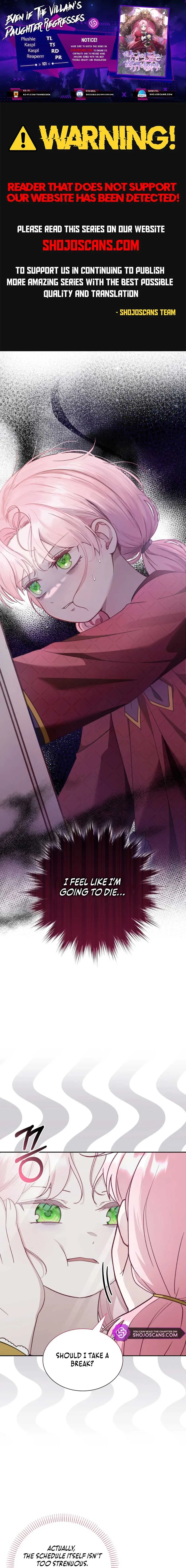 Even if the Villain’s Daughter Regresses Chapter 18 Online - página 1