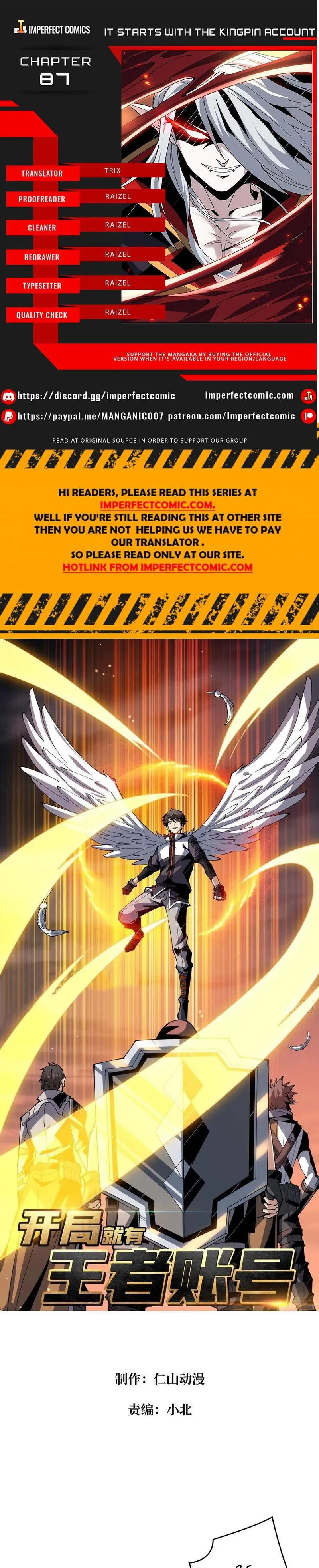 It Starts with a kingpin account Chapter 87 Online - página 1