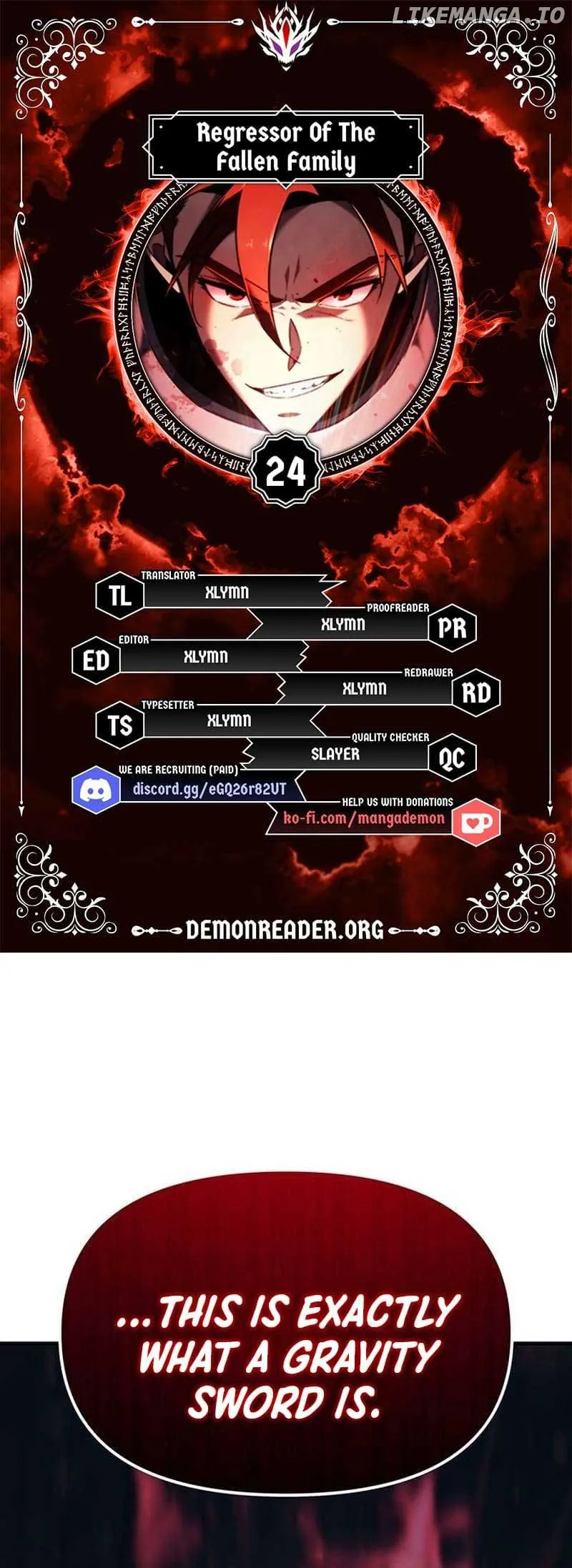 Regressor of the Fallen family Chapter 24 Online - página 1