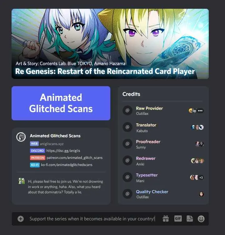 Restart of the Reincarnated Card Player Chapter 2 Online - página 1