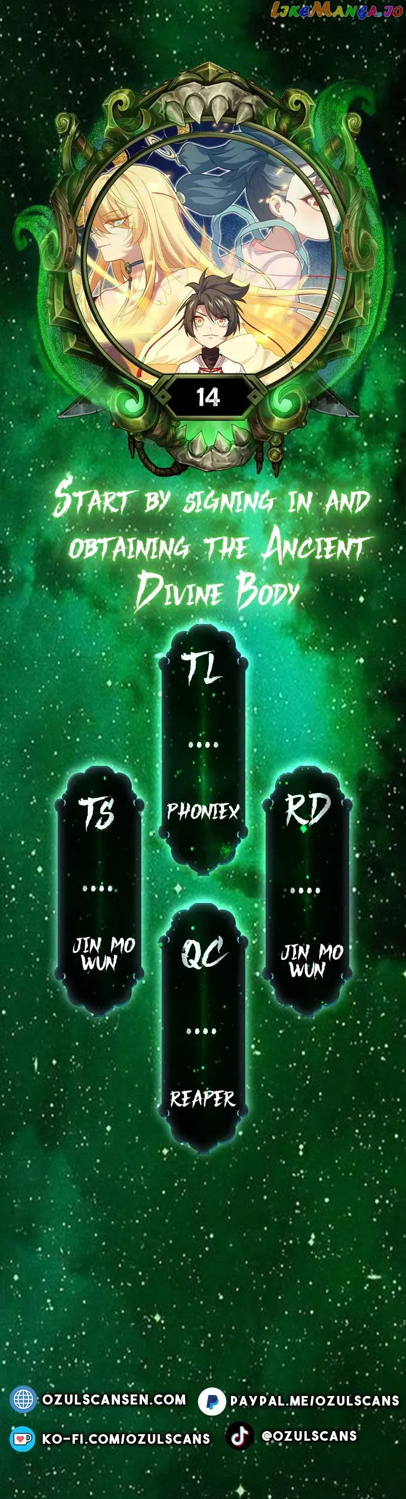 Start by signing in and obtaining the Ancient Divine Body Chapter 14 Online - página 1
