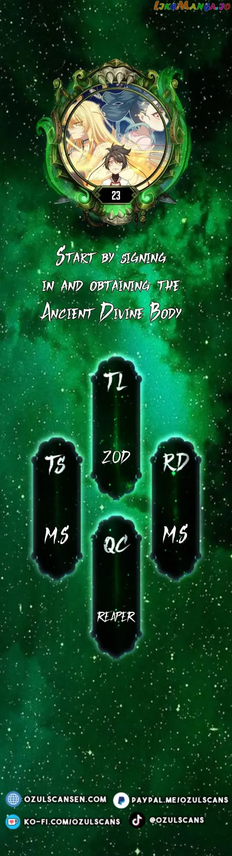 Start by signing in and obtaining the Ancient Divine Body Chapter 23 Online - página 1