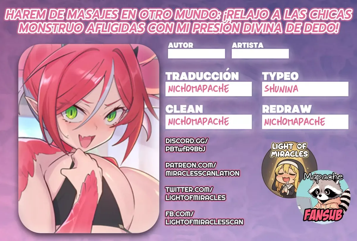 Harem de Masajes en Otro Mundo: ¡Relajo a las Chicas Monstruo Afligidas con mi Presión Divina de Dedo! Capítulo 4 en Línea - página 1