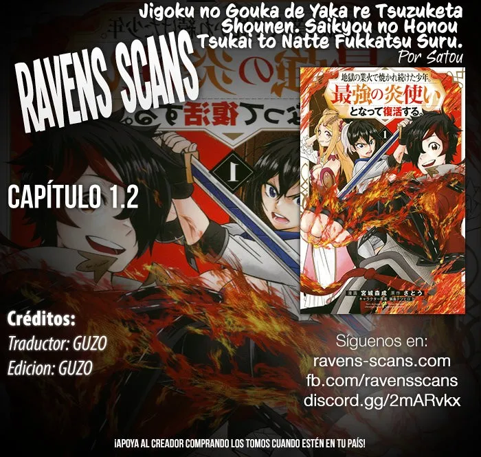 Jigoku no Gouka de Yaka re Tsuzuketa Shounen. Saikyou no Honou Tsukai to Natte Fukkatsu Suru Capítulo 1.2 en Línea - página 1