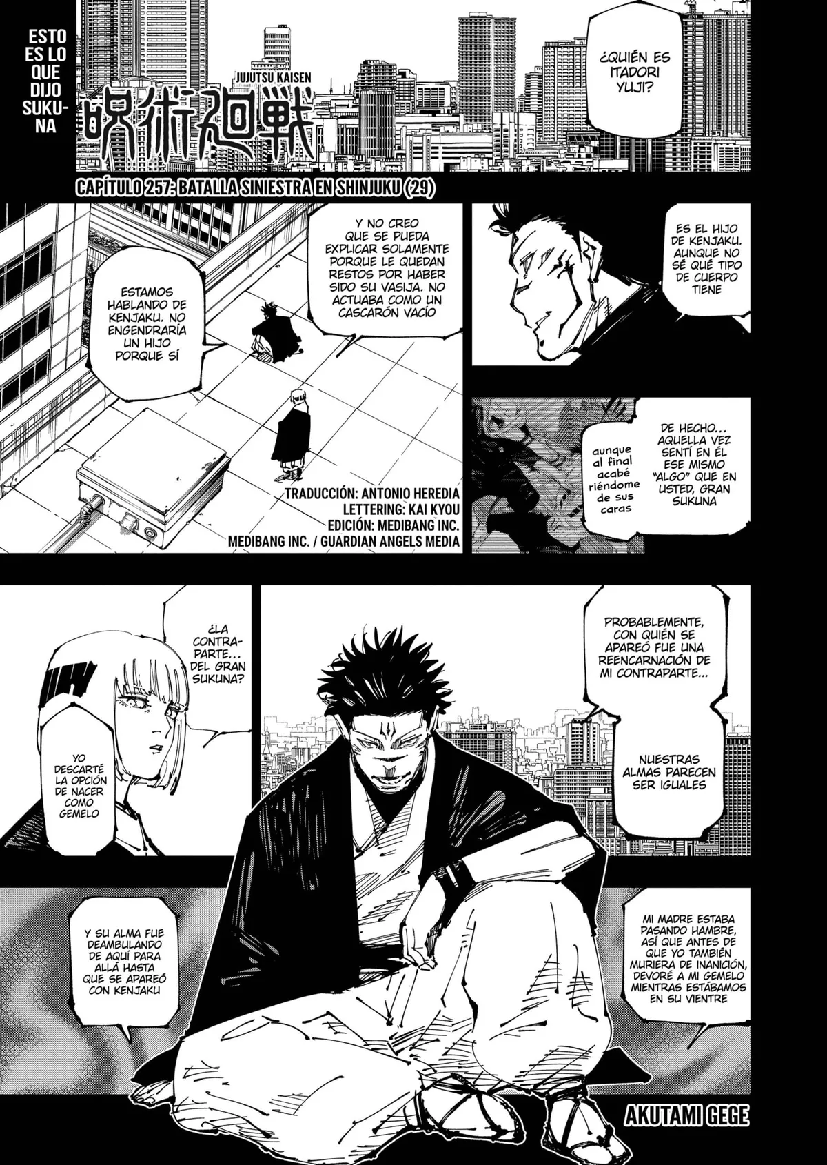 Jujutsu Kaisen Capítulo 257 en Línea - página 1