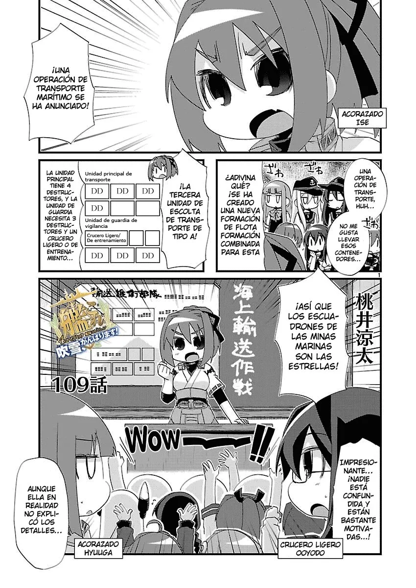 Kantai Collection 4-koma Comic: Fubuki- Ganbarimasu! Capítulo 109 en Línea - página 1