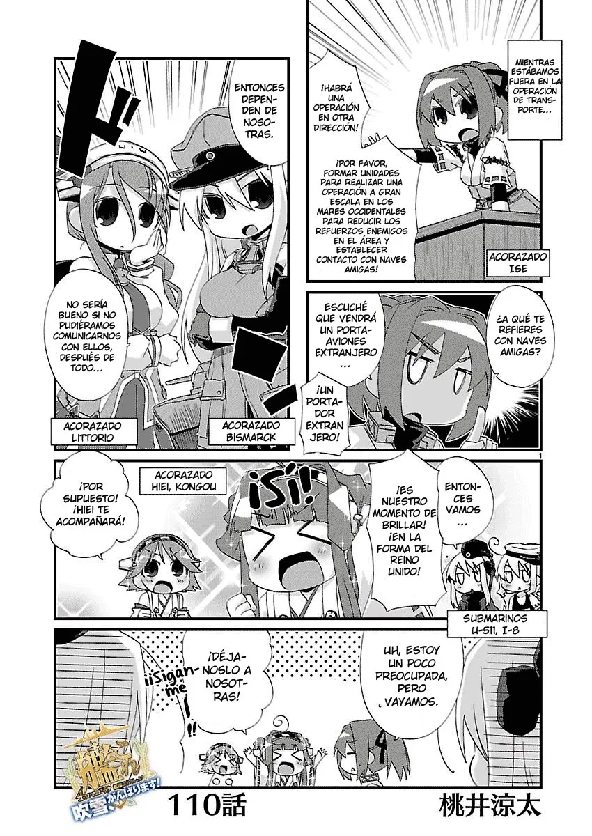 Kantai Collection 4-koma Comic: Fubuki- Ganbarimasu! Capítulo 110 en Línea - página 1