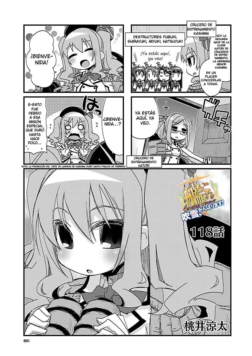 Kantai Collection 4-koma Comic: Fubuki- Ganbarimasu! Capítulo 118 en Línea - página 1