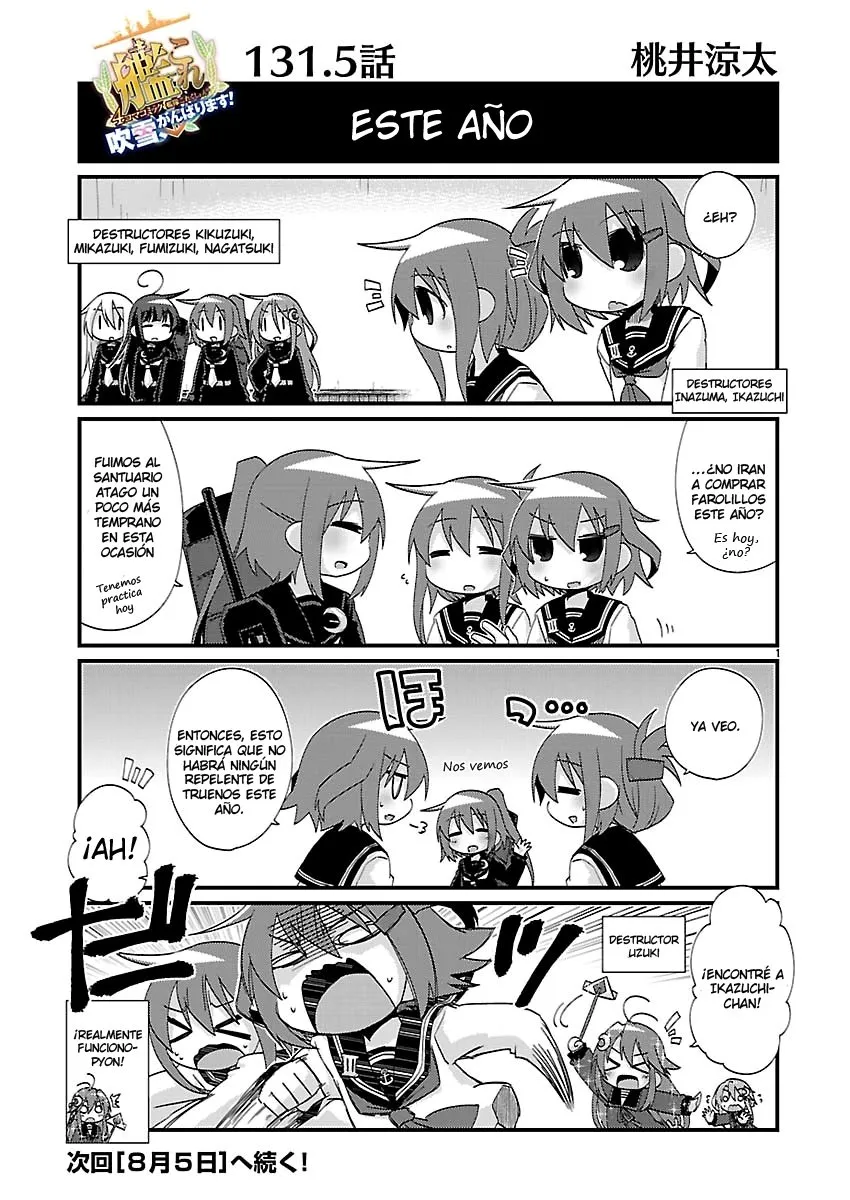 Kantai Collection 4-koma Comic: Fubuki- Ganbarimasu! Capítulo 131.5 en Línea - página 1