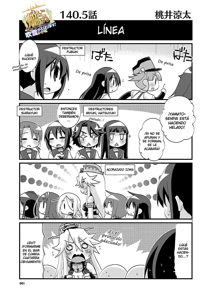 Kantai Collection 4-koma Comic: Fubuki- Ganbarimasu! Capítulo 140.5 en Línea - página 1