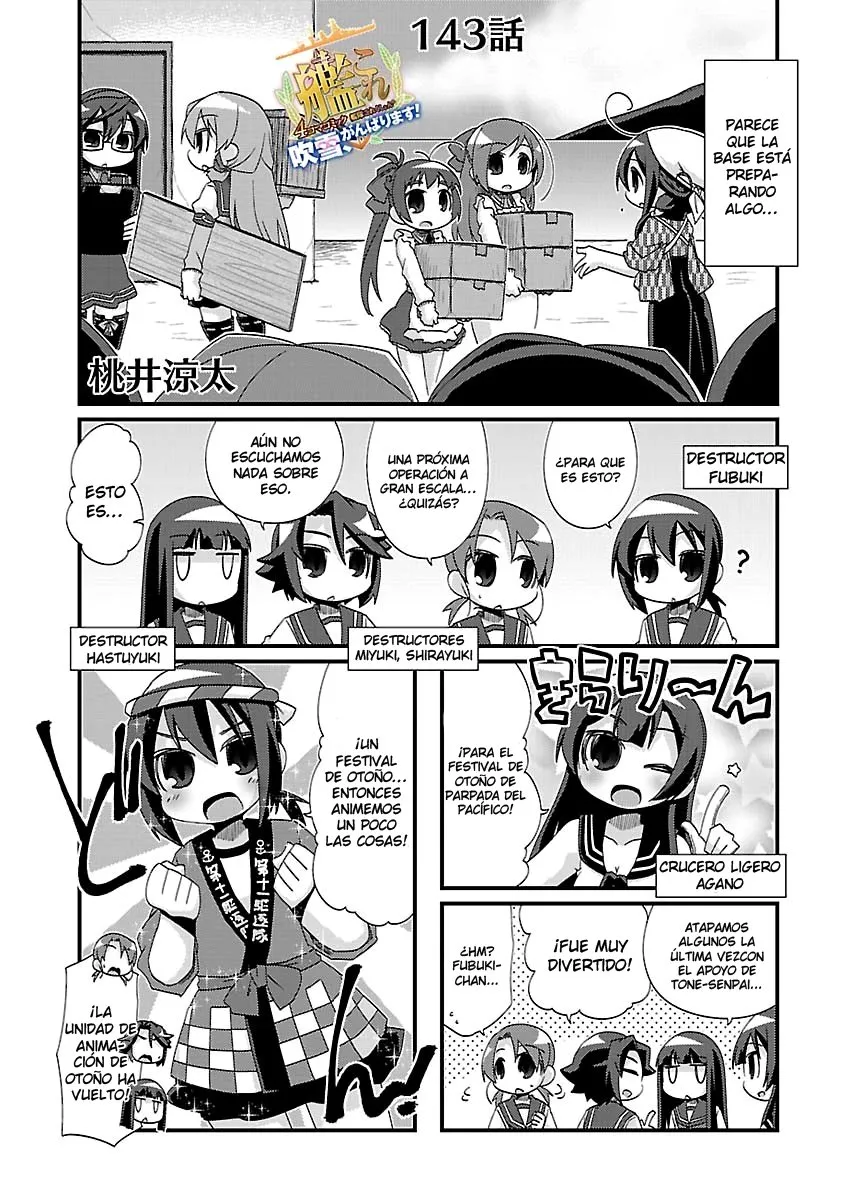 Kantai Collection 4-koma Comic: Fubuki- Ganbarimasu! Capítulo 143 en Línea - página 1