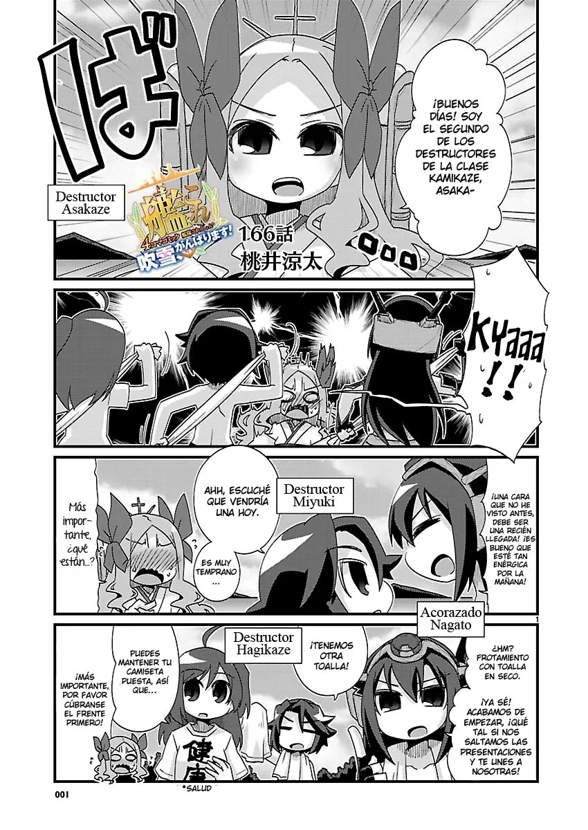 Kantai Collection 4-koma Comic: Fubuki- Ganbarimasu! Capítulo 166 en Línea - página 1