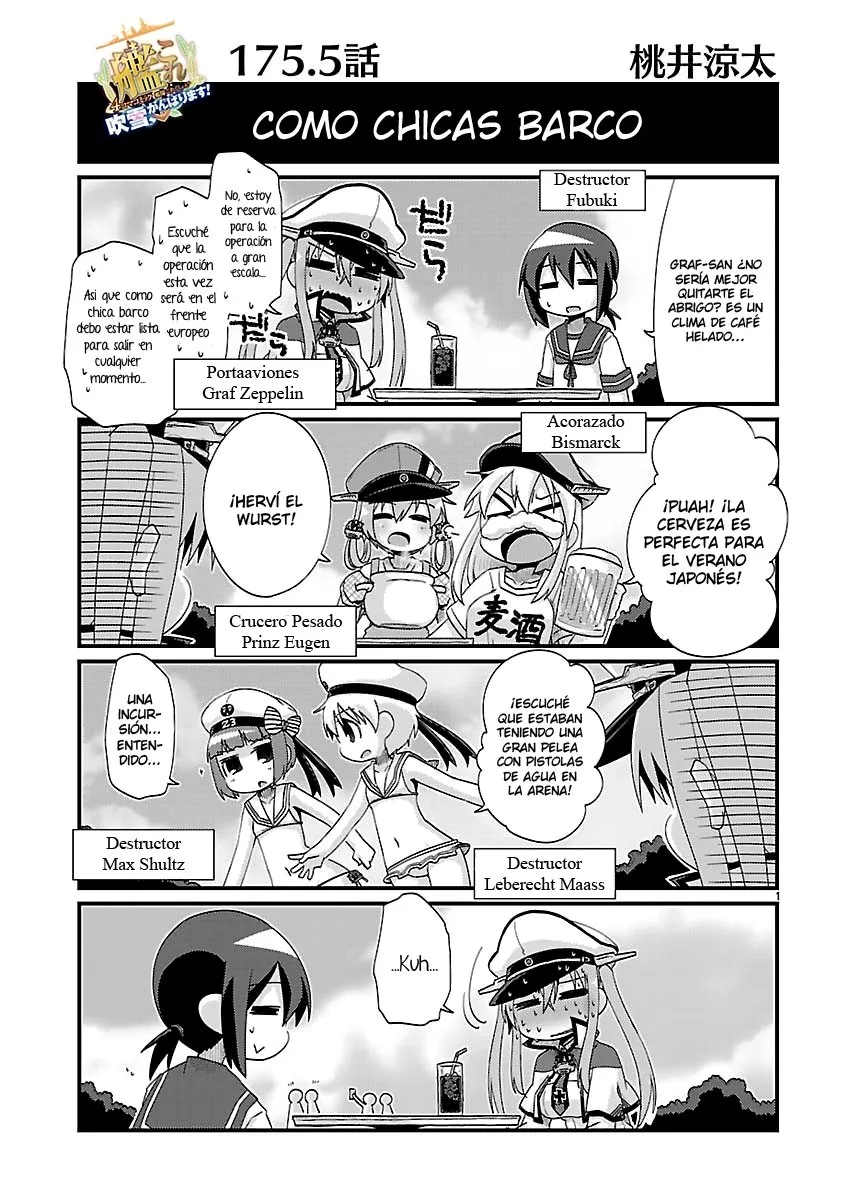 Kantai Collection 4-koma Comic: Fubuki- Ganbarimasu! Capítulo 175.5 en Línea - página 1