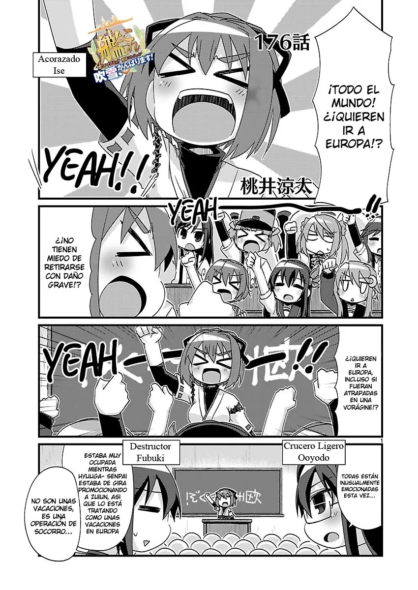 Kantai Collection 4-koma Comic: Fubuki- Ganbarimasu! Capítulo 176 en Línea - página 1