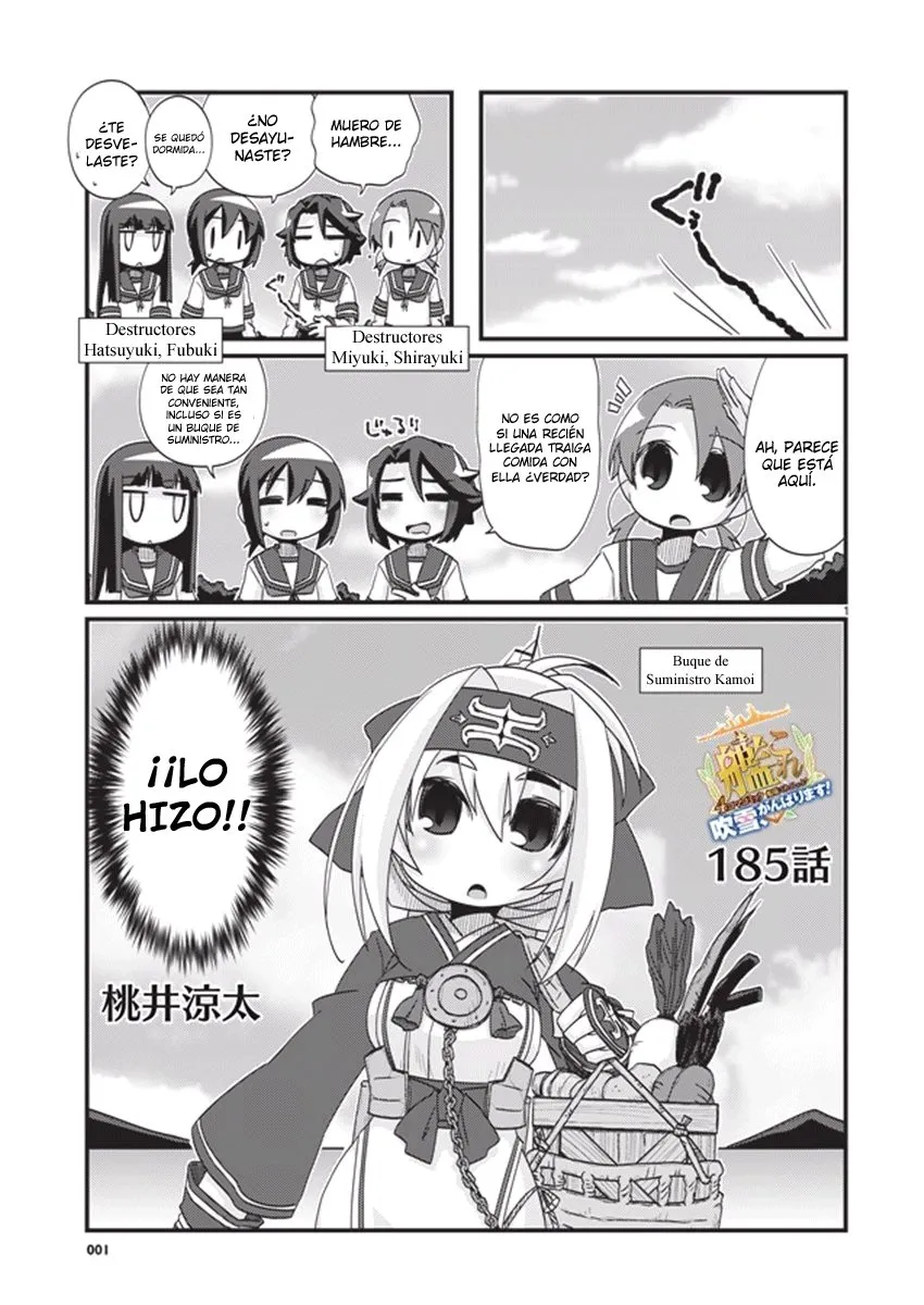 Kantai Collection 4-koma Comic: Fubuki- Ganbarimasu! Capítulo 185 en Línea - página 1