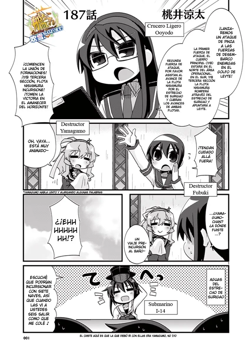 Kantai Collection 4-koma Comic: Fubuki- Ganbarimasu! Capítulo 187 en Línea - página 1