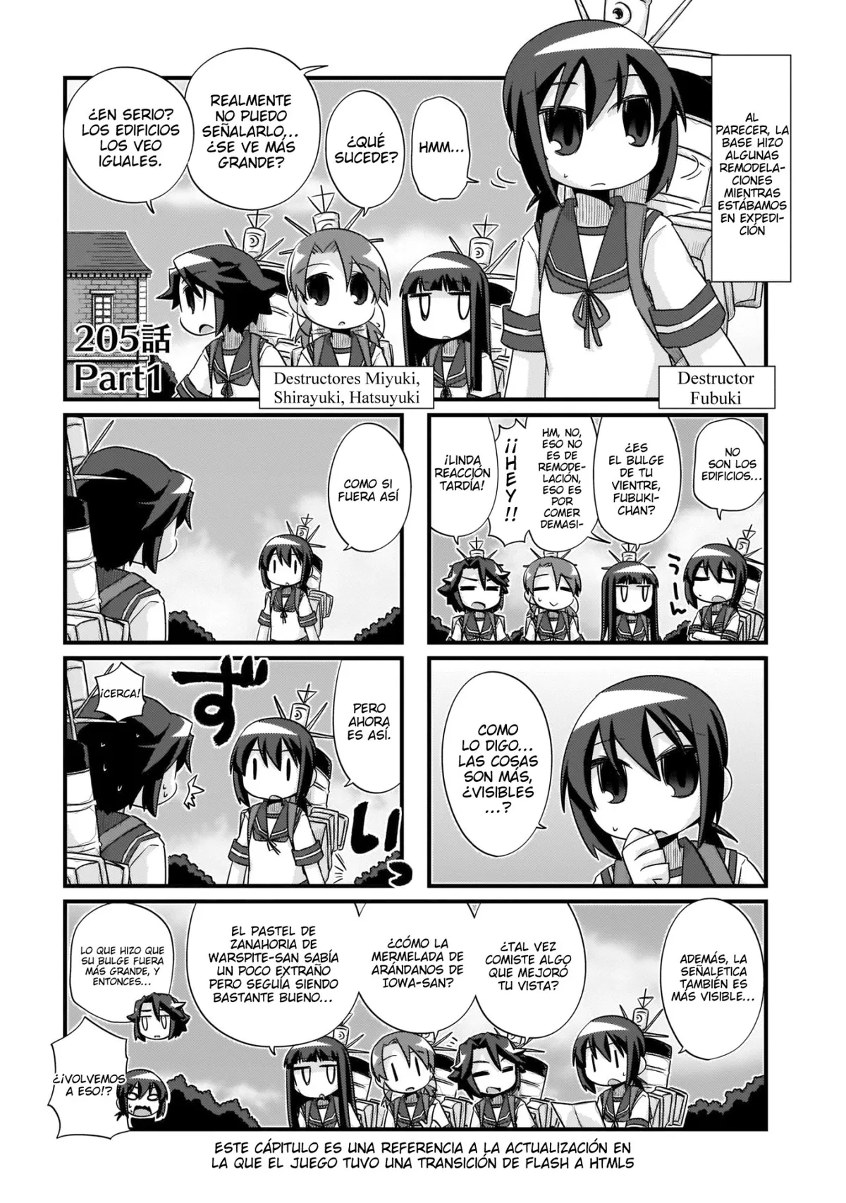 Kantai Collection 4-koma Comic: Fubuki- Ganbarimasu! Capítulo 205 en Línea - página 1