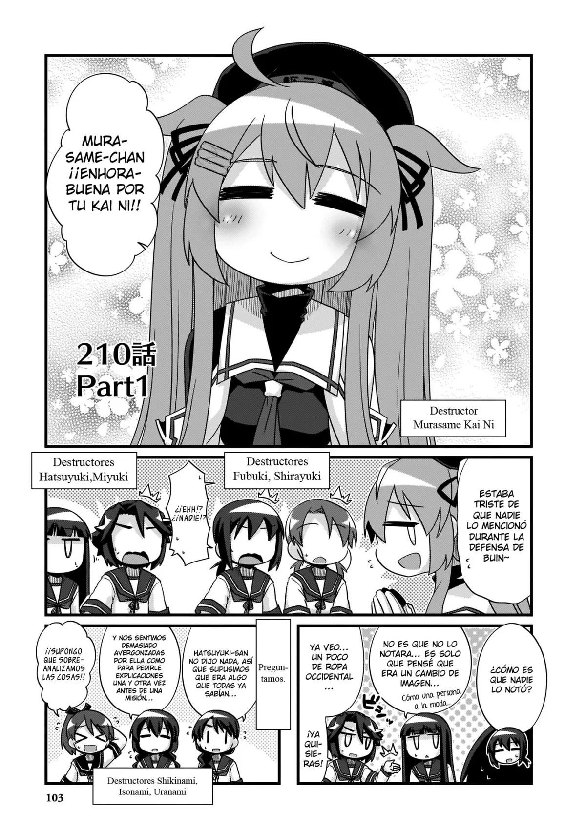Kantai Collection 4-koma Comic: Fubuki- Ganbarimasu! Capítulo 210 en Línea - página 1