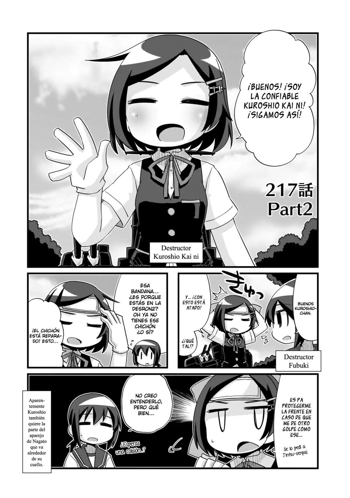Kantai Collection 4-koma Comic: Fubuki- Ganbarimasu! Capítulo 217.2 en Línea - página 1