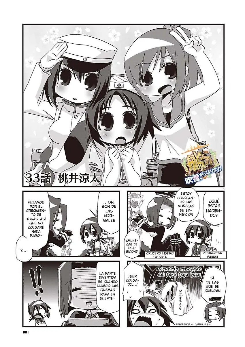 Kantai Collection 4-koma Comic: Fubuki- Ganbarimasu! Capítulo 33 en Línea - página 1