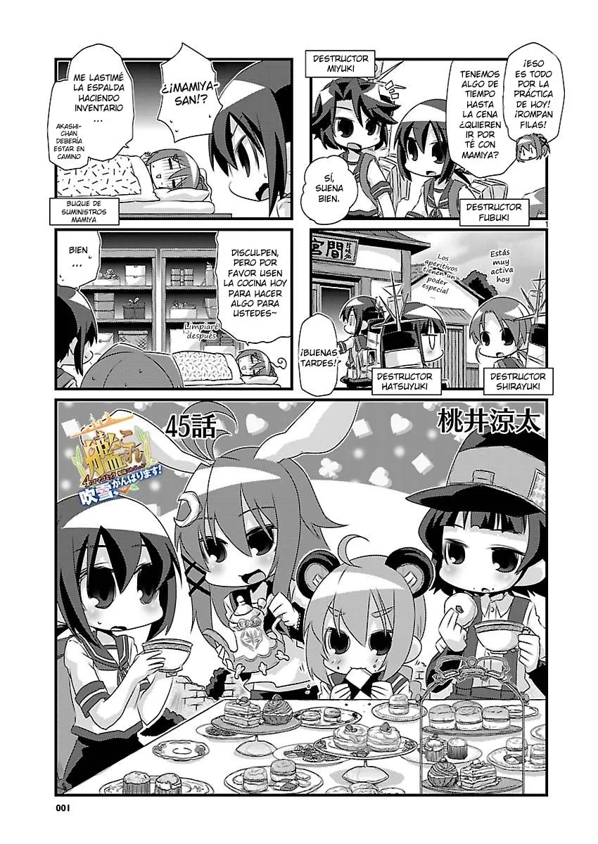 Kantai Collection 4-koma Comic: Fubuki- Ganbarimasu! Capítulo 45 en Línea - página 1