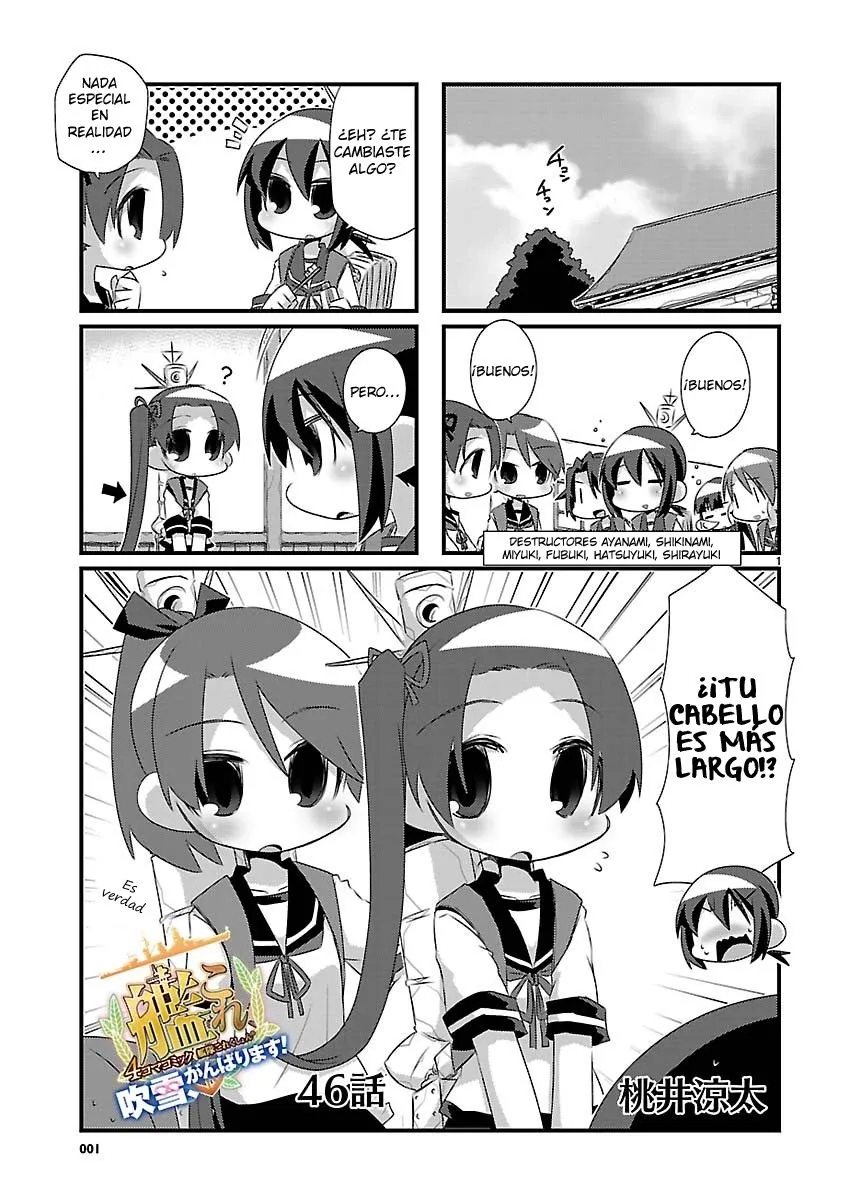 Kantai Collection 4-koma Comic: Fubuki- Ganbarimasu! Capítulo 46 en Línea - página 1