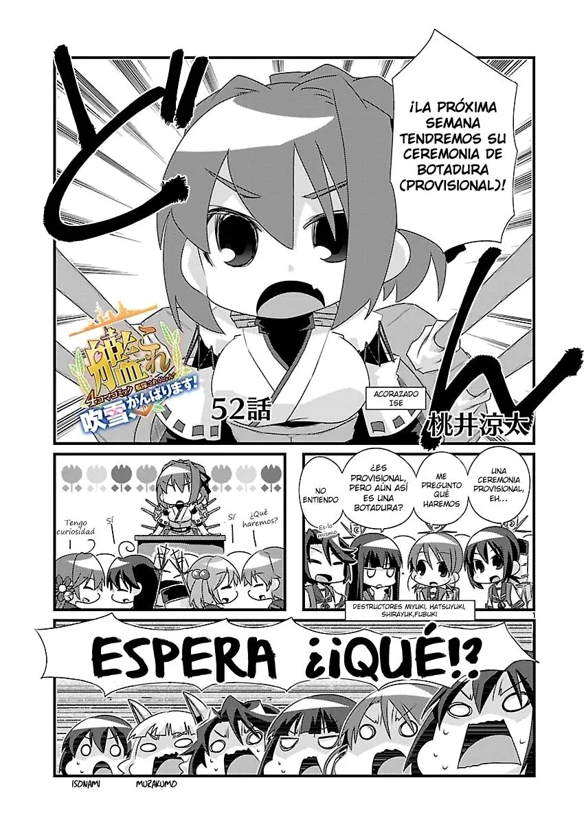 Kantai Collection 4-koma Comic: Fubuki- Ganbarimasu! Capítulo 52 en Línea - página 1