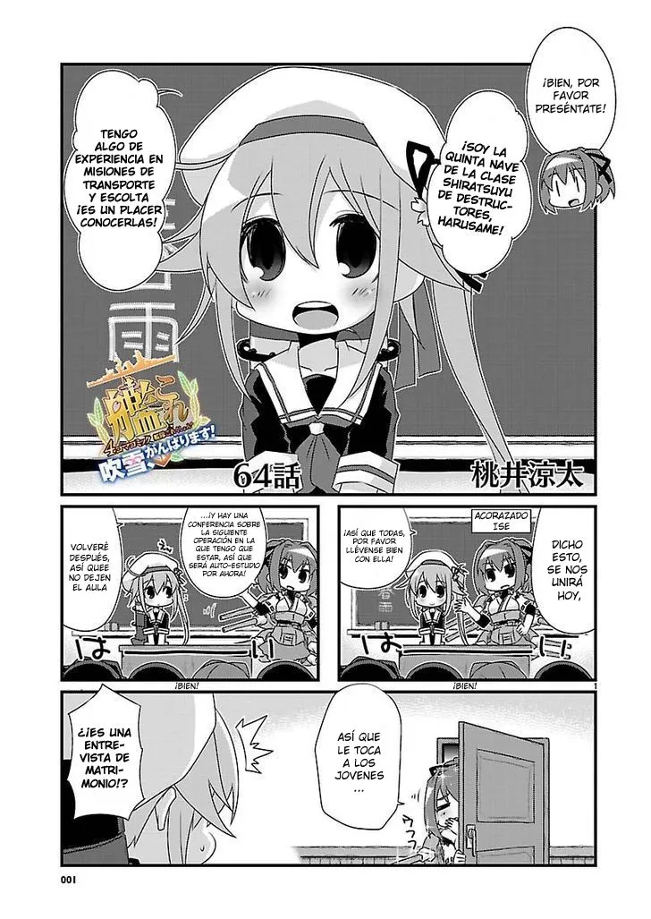Kantai Collection 4-koma Comic: Fubuki- Ganbarimasu! Capítulo 64 en Línea - página 1