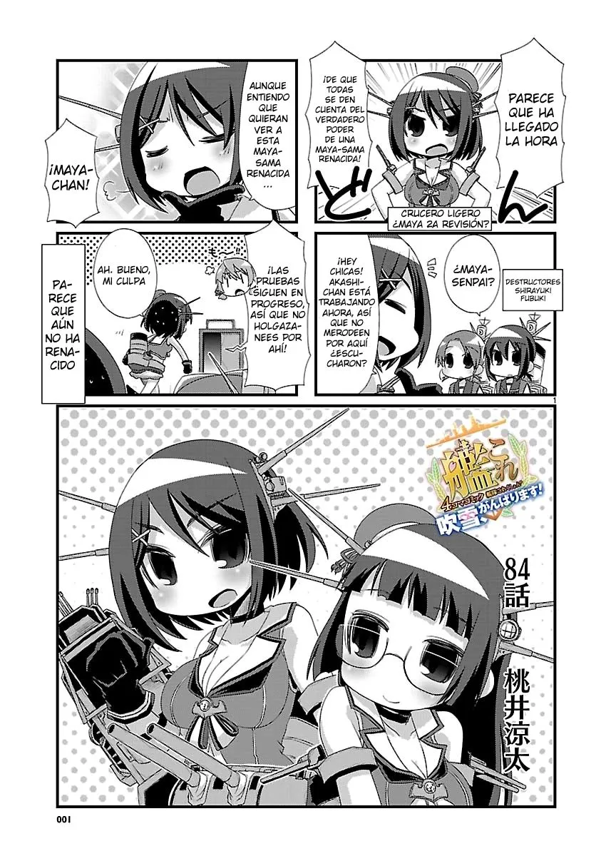 Kantai Collection 4-koma Comic: Fubuki- Ganbarimasu! Capítulo 84 en Línea - página 1