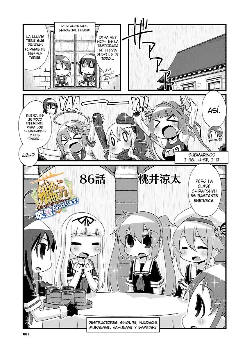 Kantai Collection 4-koma Comic: Fubuki- Ganbarimasu! Capítulo 86 en Línea - página 1