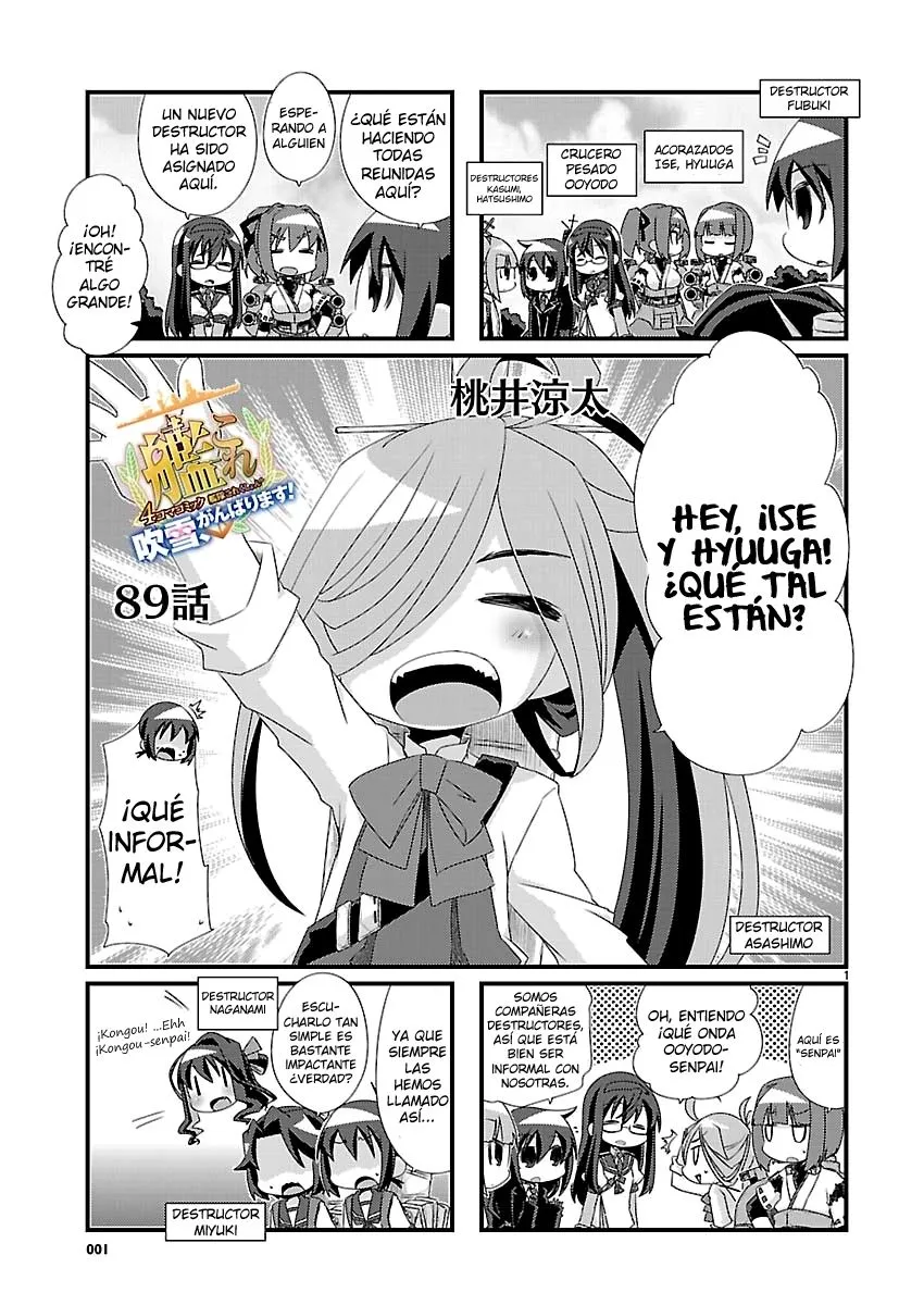 Kantai Collection 4-koma Comic: Fubuki- Ganbarimasu! Capítulo 89 en Línea - página 1