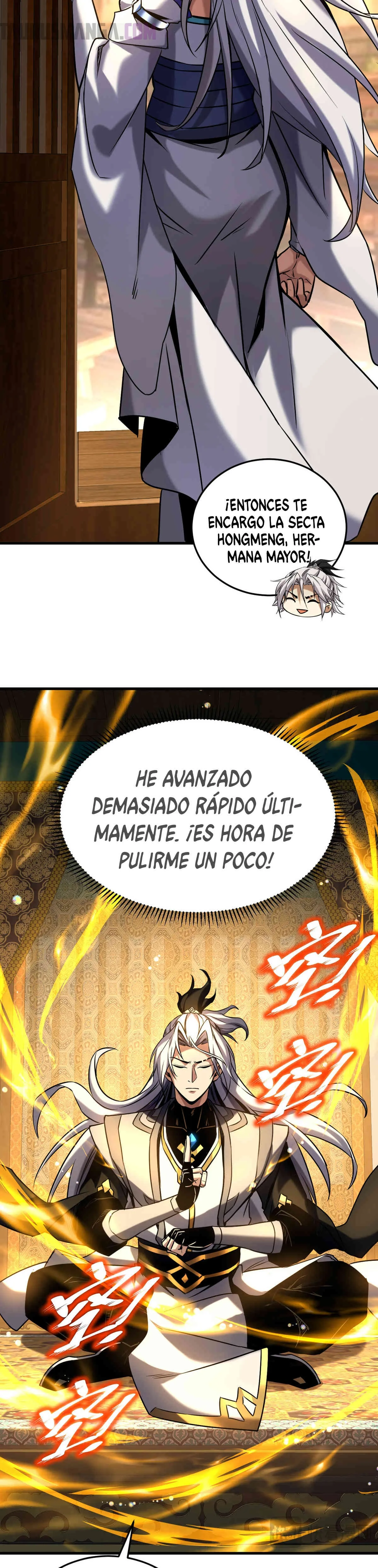 ¡Mientras mis discípulos se matan entrenando, yo me relajo! Capítulo 100 en Línea - página 12