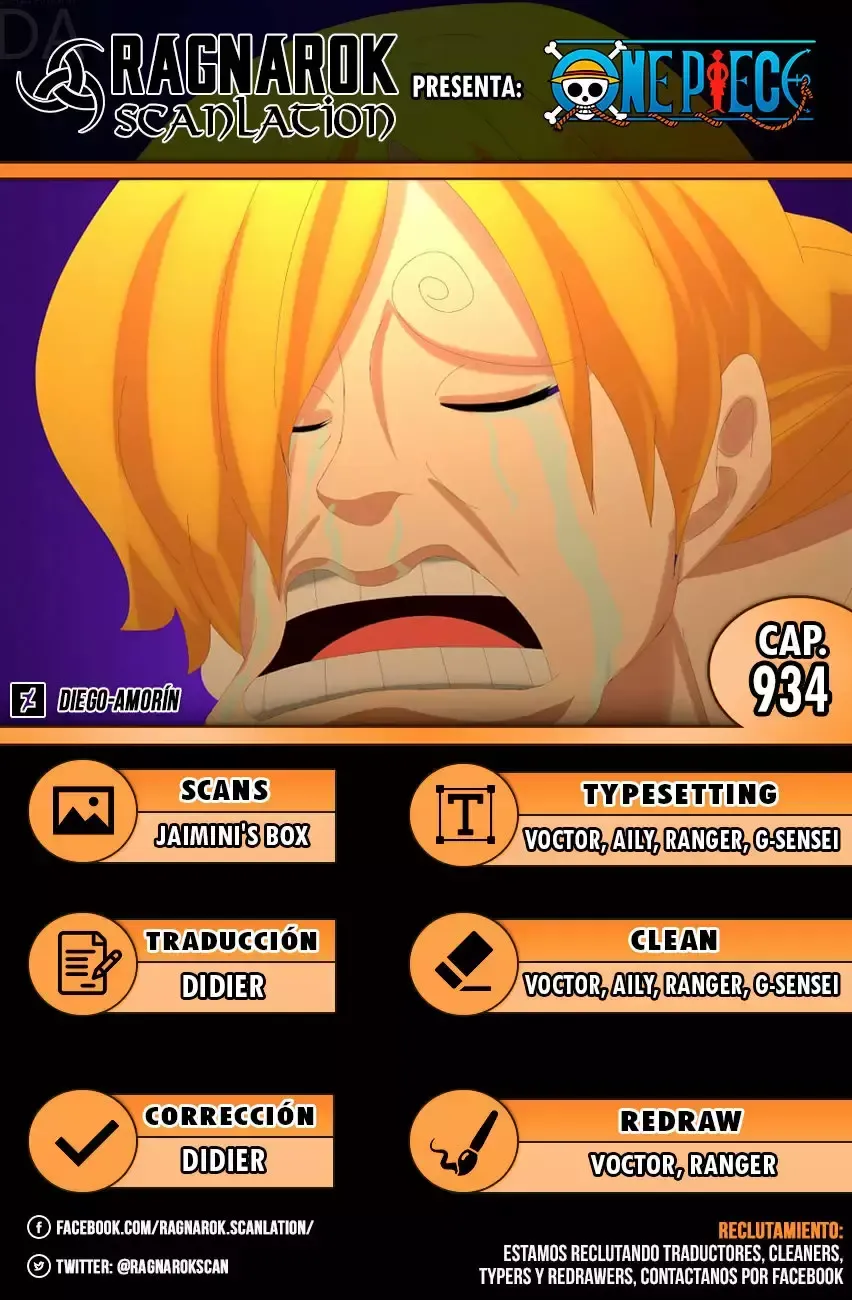 One Piece Capítulo 934 en Línea - página 1