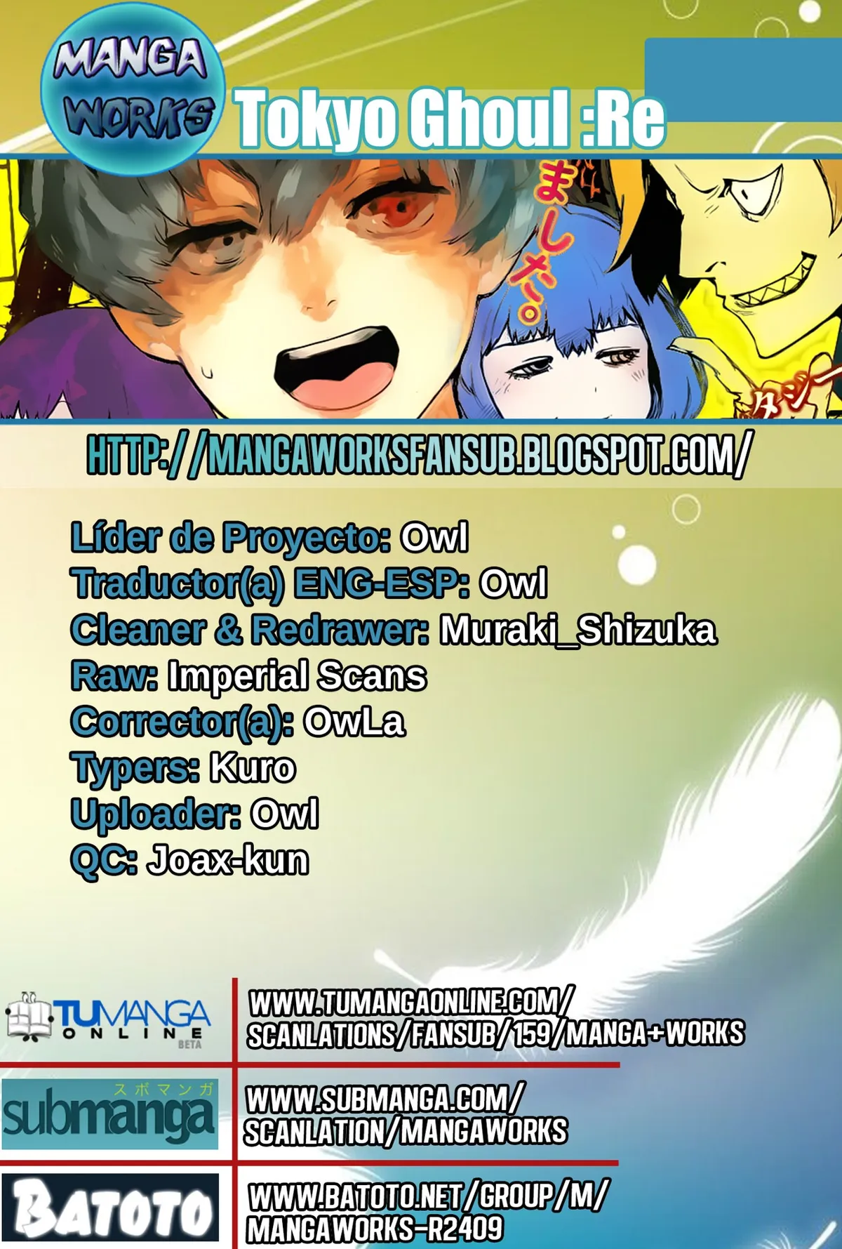 Tokyo Ghoul:re Capítulo 17 en Línea - página 1