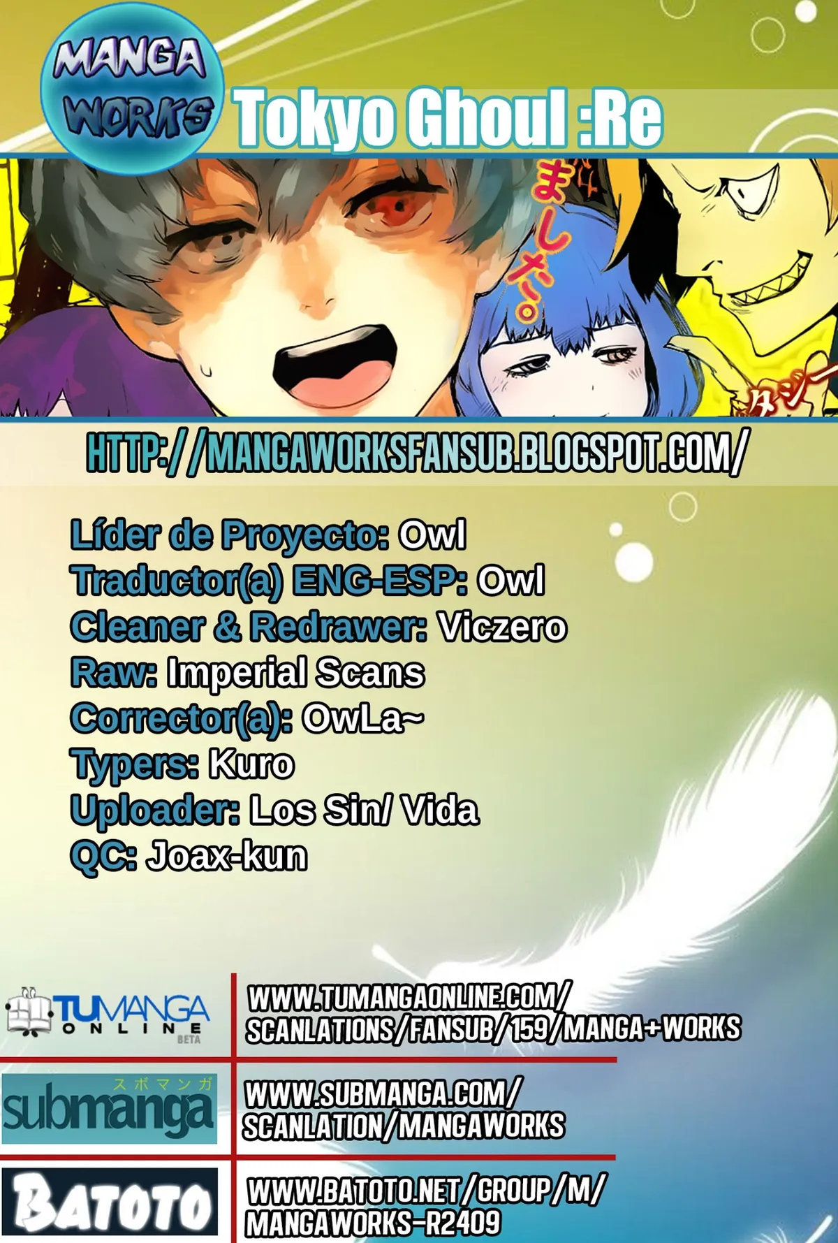 Tokyo Ghoul:re Capítulo 29 en Línea - página 1