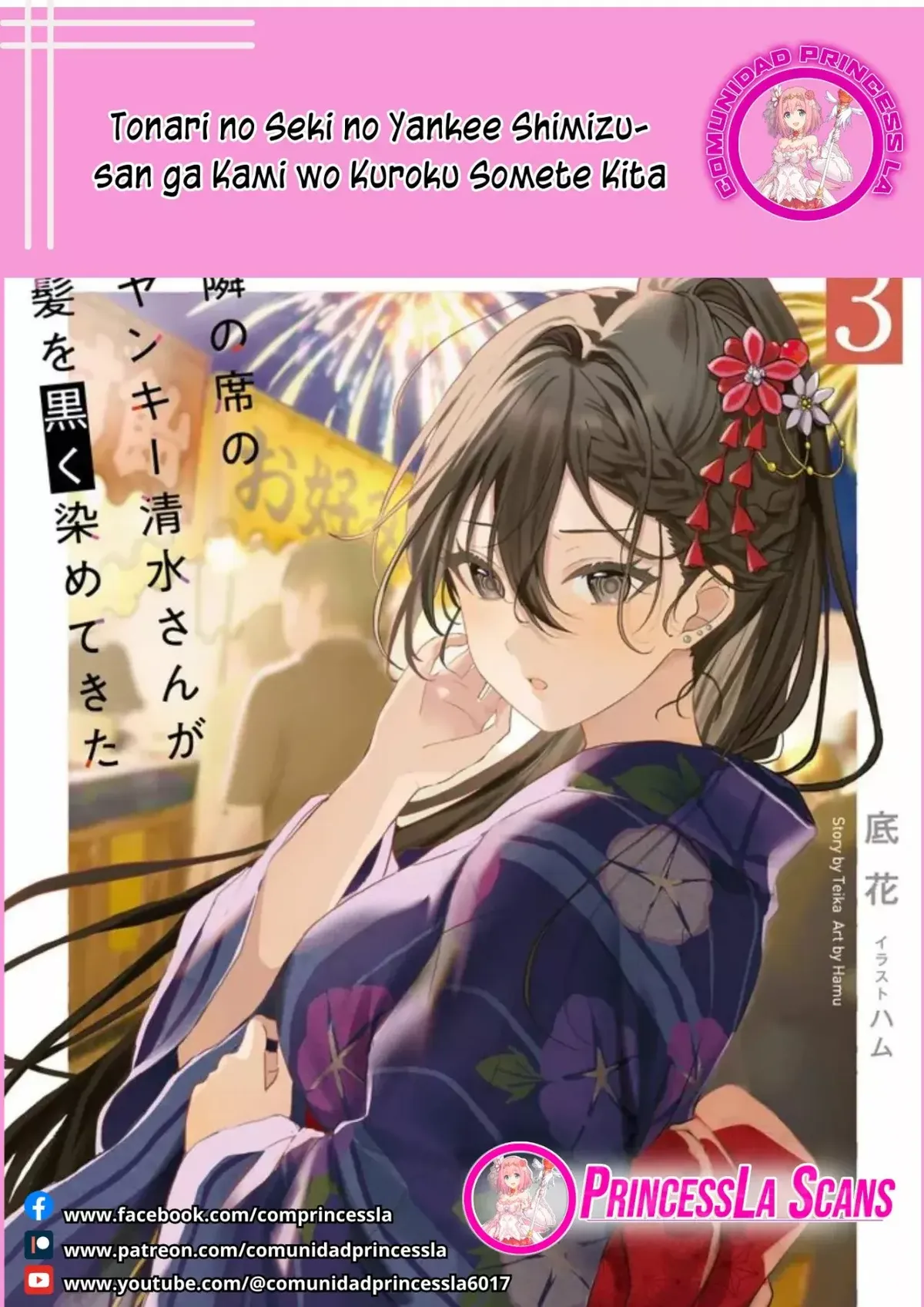 Tonari no Seki no Yankee Shimizu-san ga Kami wo Kuroku Somete Kita Capítulo 9 en Línea - página 1