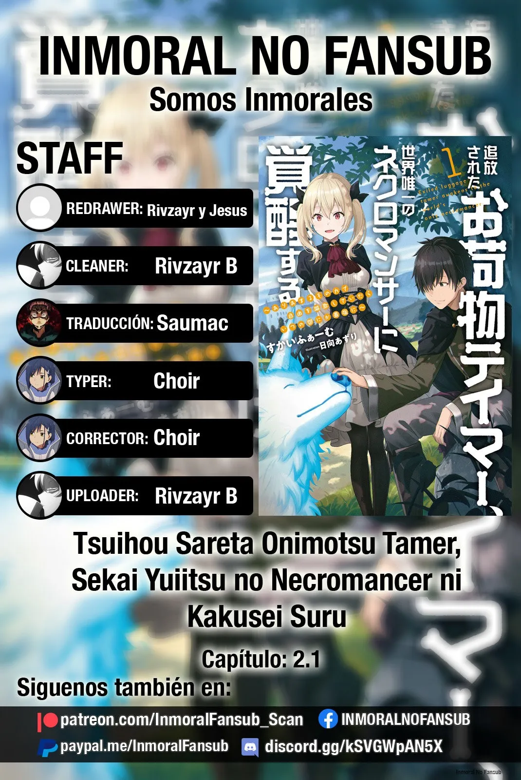 Tsuihou Sareta Onimotsu Tamer, Sekai Yuiitsu no Necromancer ni Kakusei Suru Capítulo 2.1 en Línea - página 1